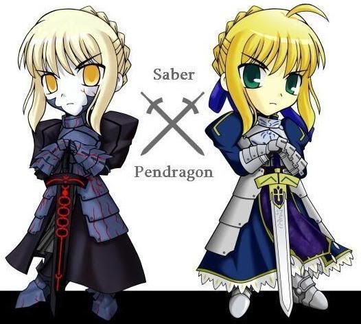 Saber and Dark Saber Pictures, Images and Photos