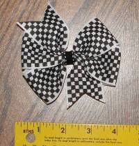 Black and White Checkerboard Pinwheel Bow