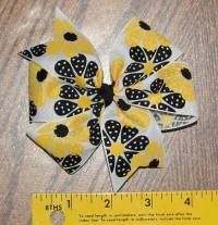 Yellow and Black Pinwheel Bow