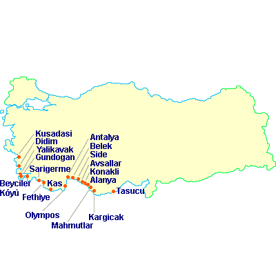 Map Turkije