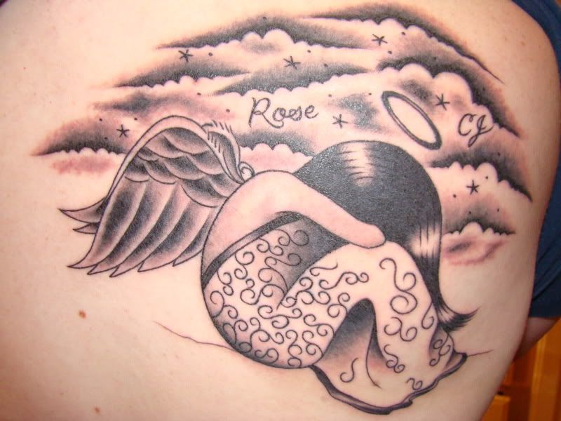 to find a woman with a large quarter sleeve tattoo design of a koi carp