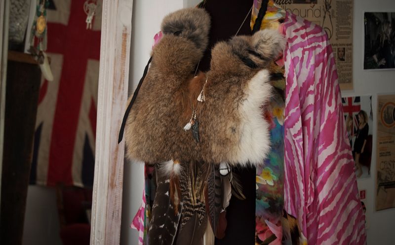 Spell fur & feather breast plate for photoshoot