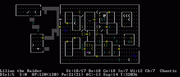  Screenshot of an old NetHack style RPG for nostalgic purposes (courtesy of the Wikimedia Commons)
