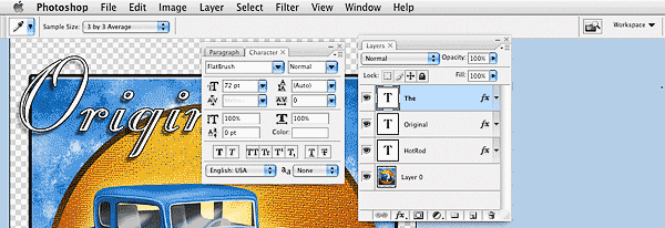 Set the type’s Antialias (aa) to None near the bottom right of the Character window.