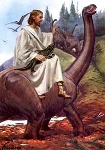 Jesus Riding Dinosaur by Francesca Berrini