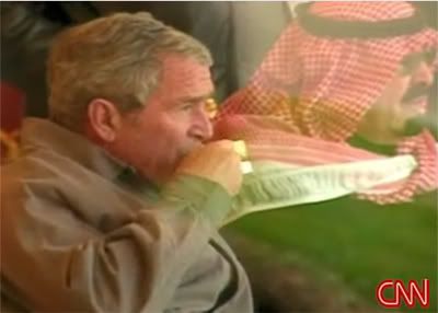 Bush sips tea on the veranda