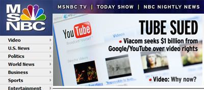 MSNBC Google Sued by Viacom