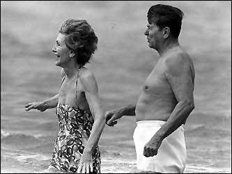 Ronald and Nancy Reagan at the Beach