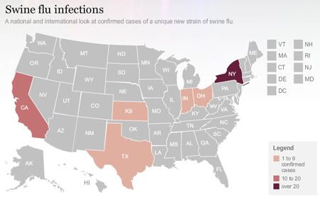 Ohio swine flu map